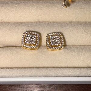 Elegant Gold and Silver Stud Earrings